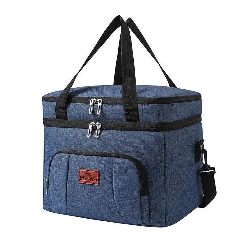 👜 Multifunctional Double Layers Tote Cooler Lunch Bag | Large Capacity Travel Picnic Lunch Box with Shoulder Strap for Women & Men 🍱