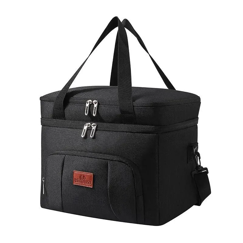 👜 Multifunctional Double Layers Tote Cooler Lunch Bag | Large Capacity Travel Picnic Lunch Box with Shoulder Strap for Women & Men 🍱