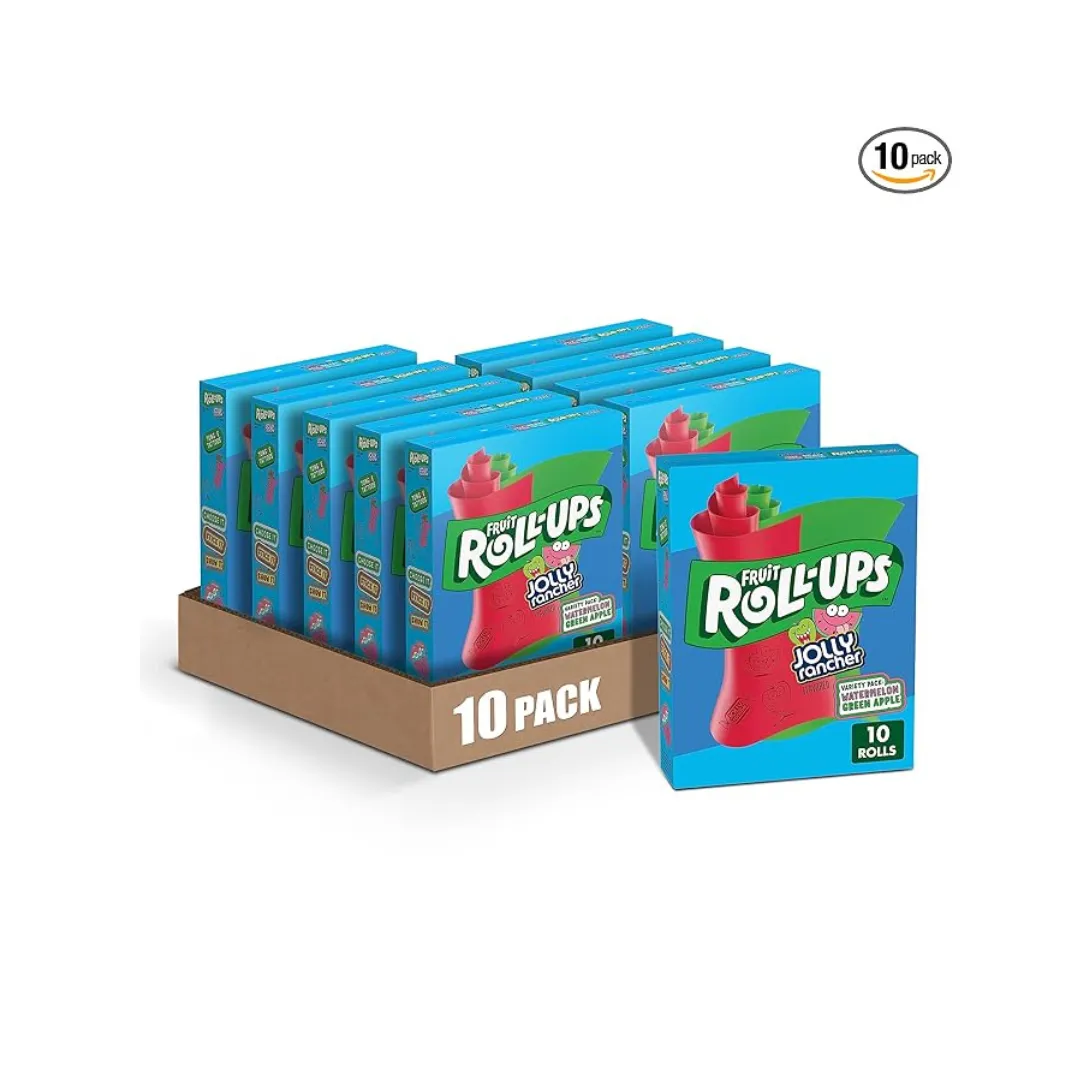 10-Packs Of 10 Fruit Roll-Ups Fruit Flavored Snacks, Jolly Rancher Only