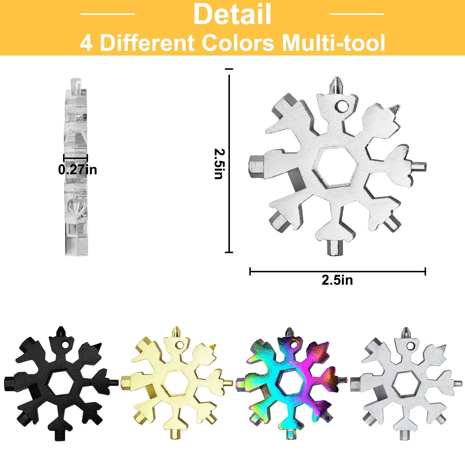 18 in 1 Snowflake Portable Spanner Multi-Tool Hex Wrench