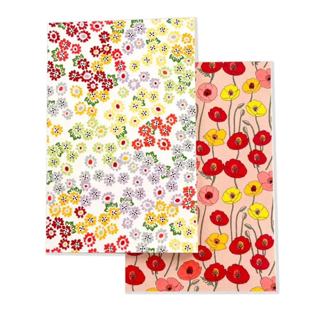 2 Pack Tiny Floral and Poppy Notebook Set