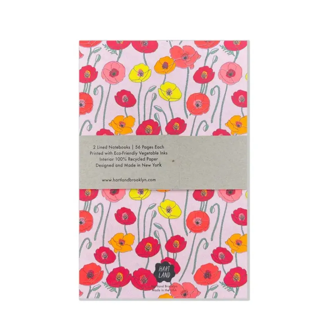 2 Pack Tiny Floral and Poppy Notebook Set