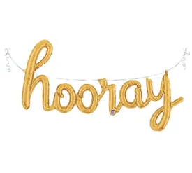 44" Hooray Script Gold