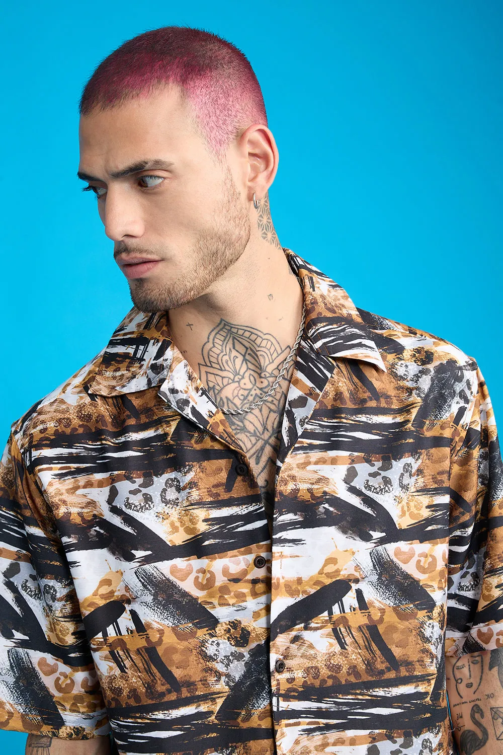 Animal Print Men's Resort Shirt