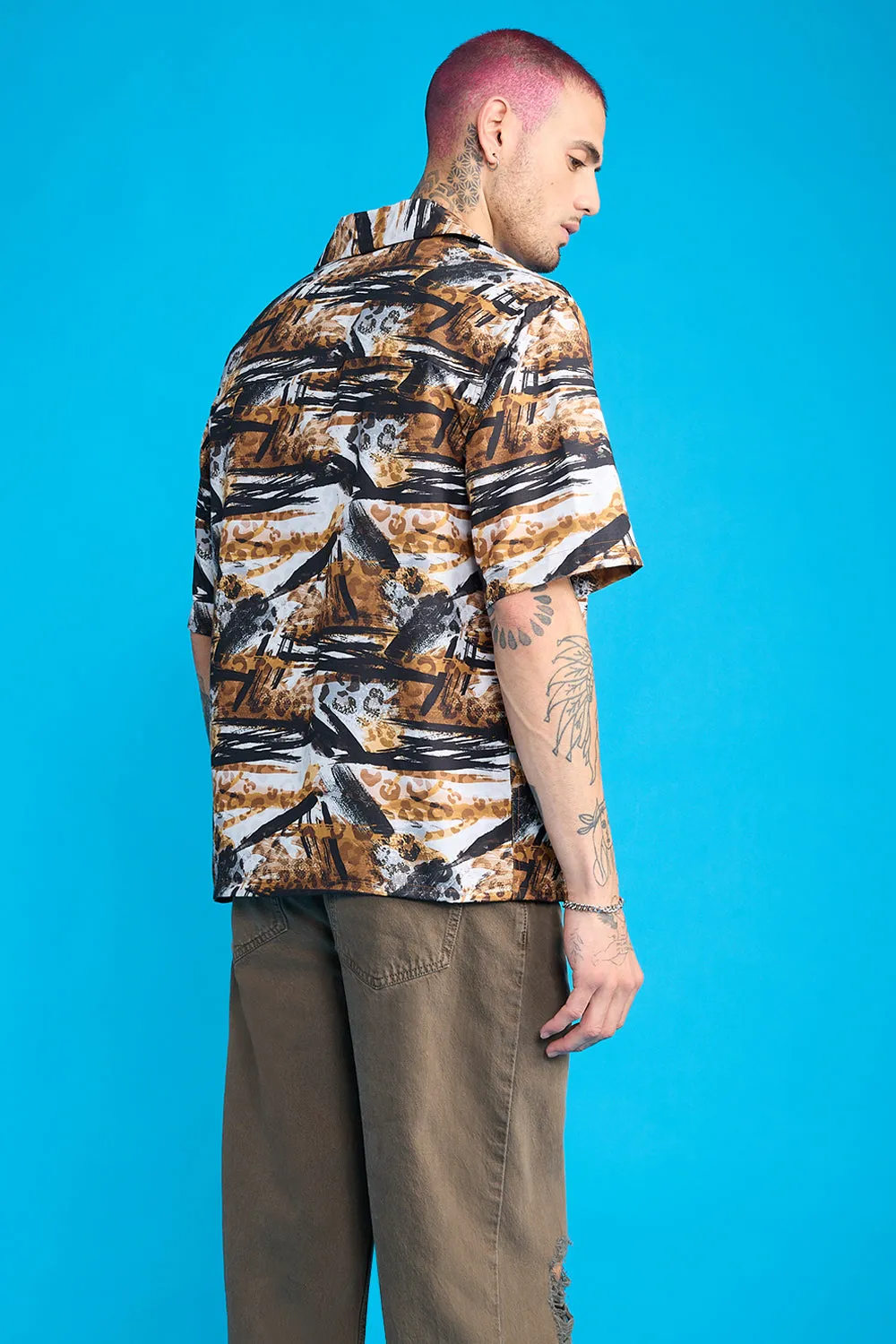 Animal Print Men's Resort Shirt