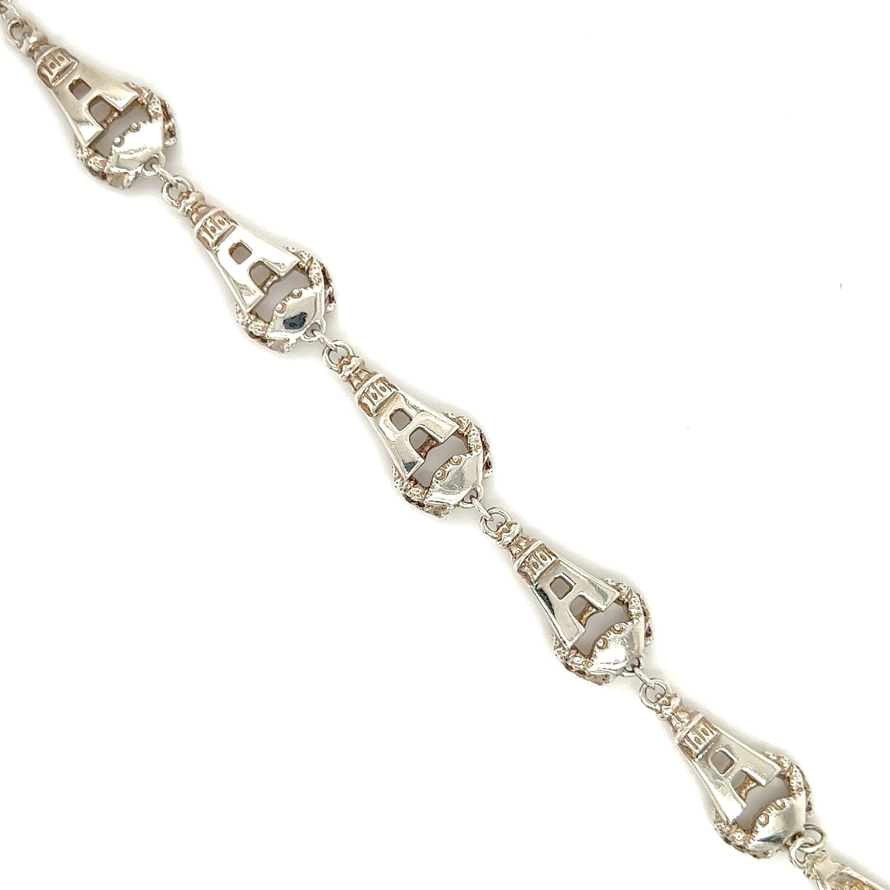 Annapolis Link Bracelet with Seven Crabs in Sterling Silver