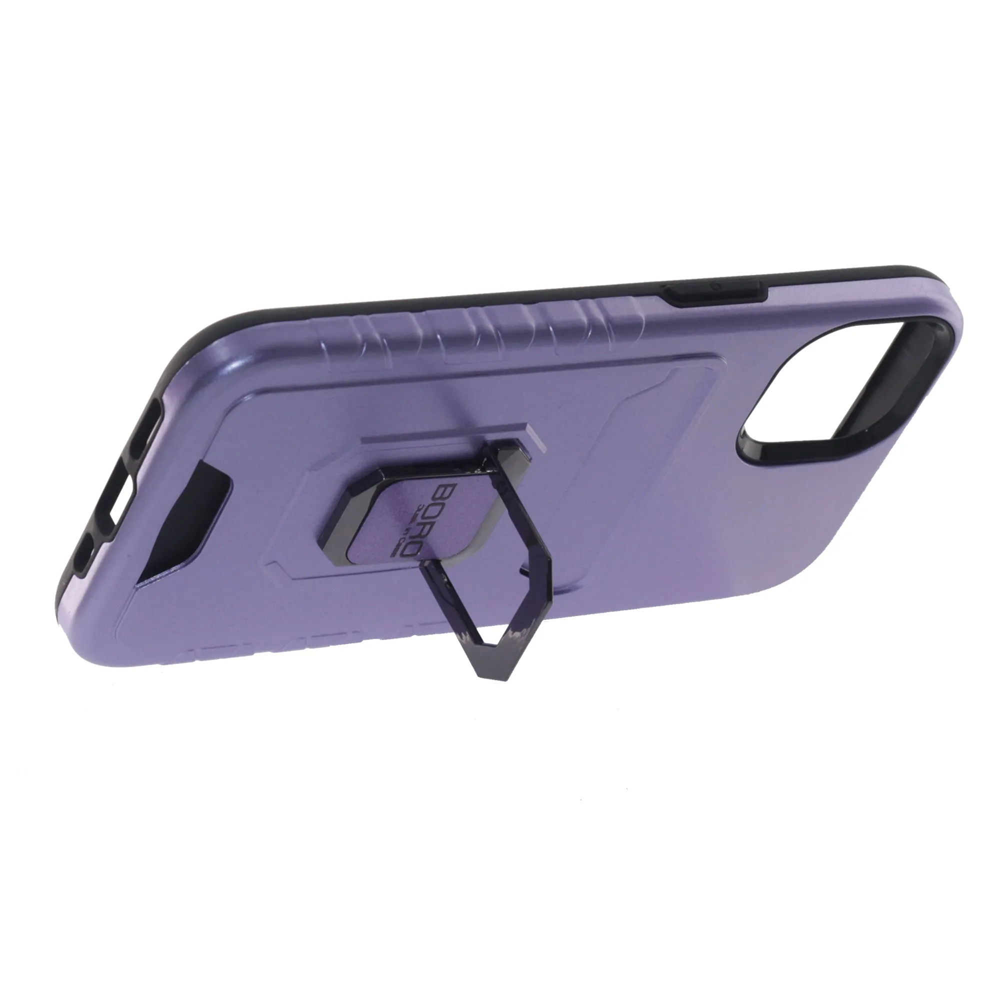 Apple iPhone 13 Pro Max Case, (BORO)  Magnetic Ring Armor Case with Card Holder, Color Purple