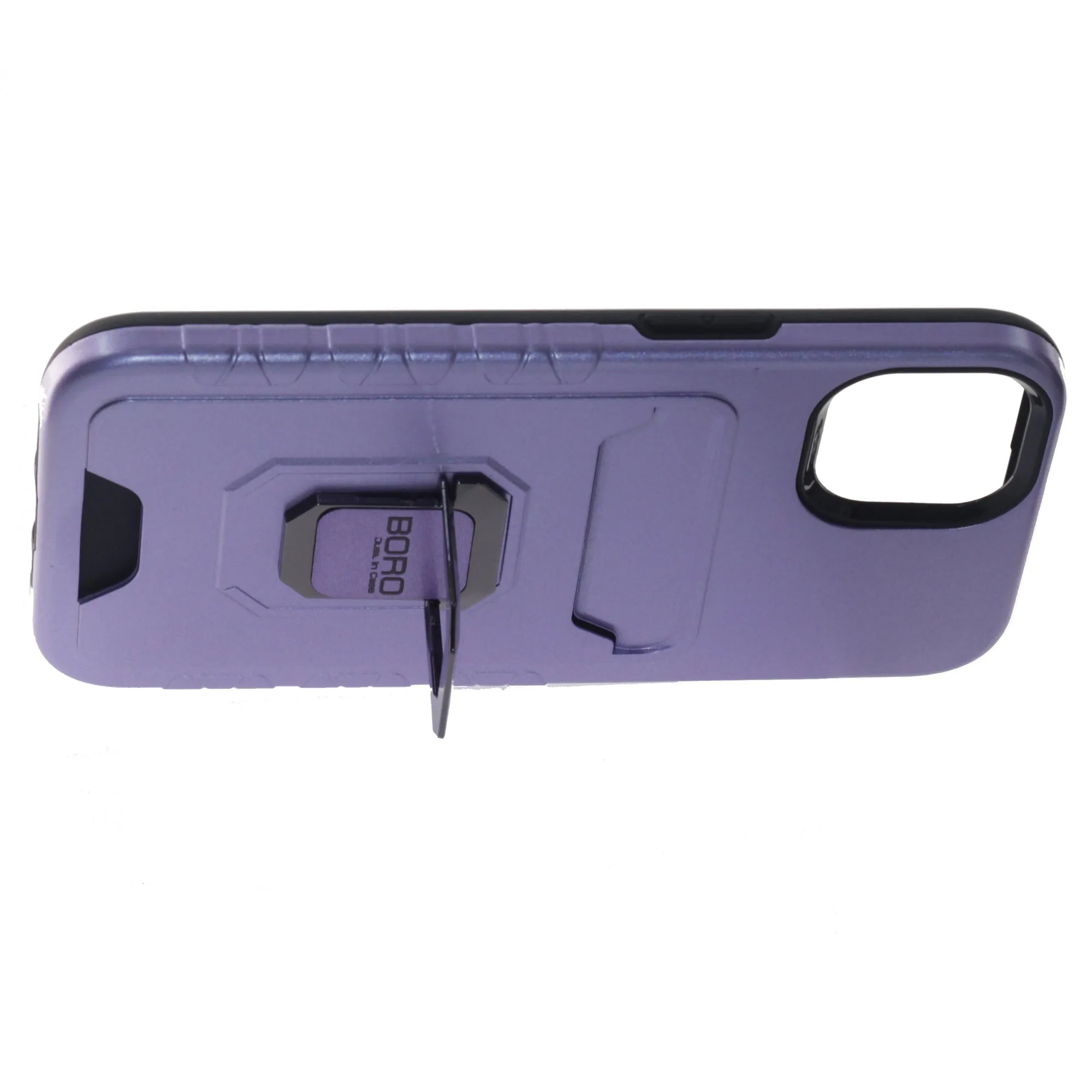 Apple iPhone 13 Pro Max Case, (BORO)  Magnetic Ring Armor Case with Card Holder, Color Purple