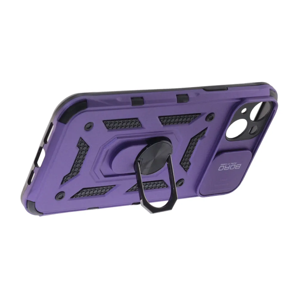 Apple iPhone 14 Plus Case, Ring Armor Case with Lens Cover, Color Purple