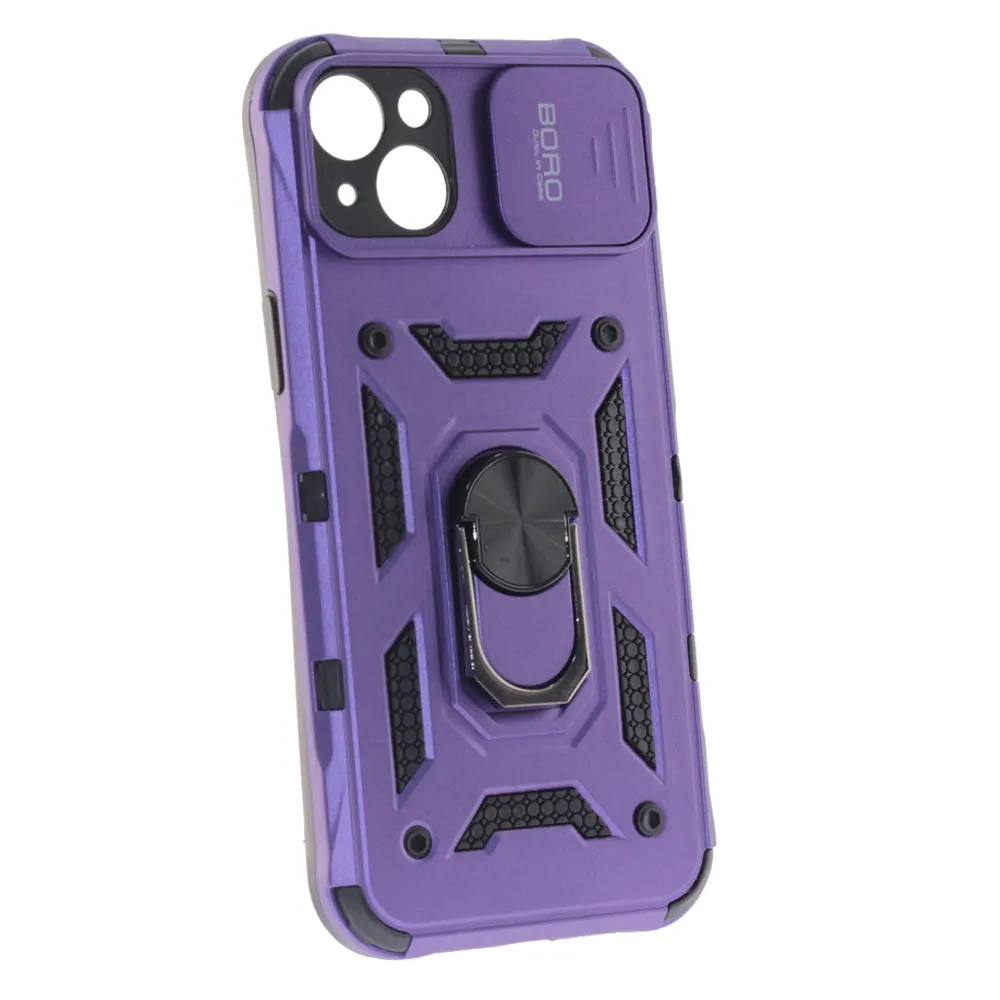 Apple iPhone 14 Plus Case, Ring Armor Case with Lens Cover, Color Purple