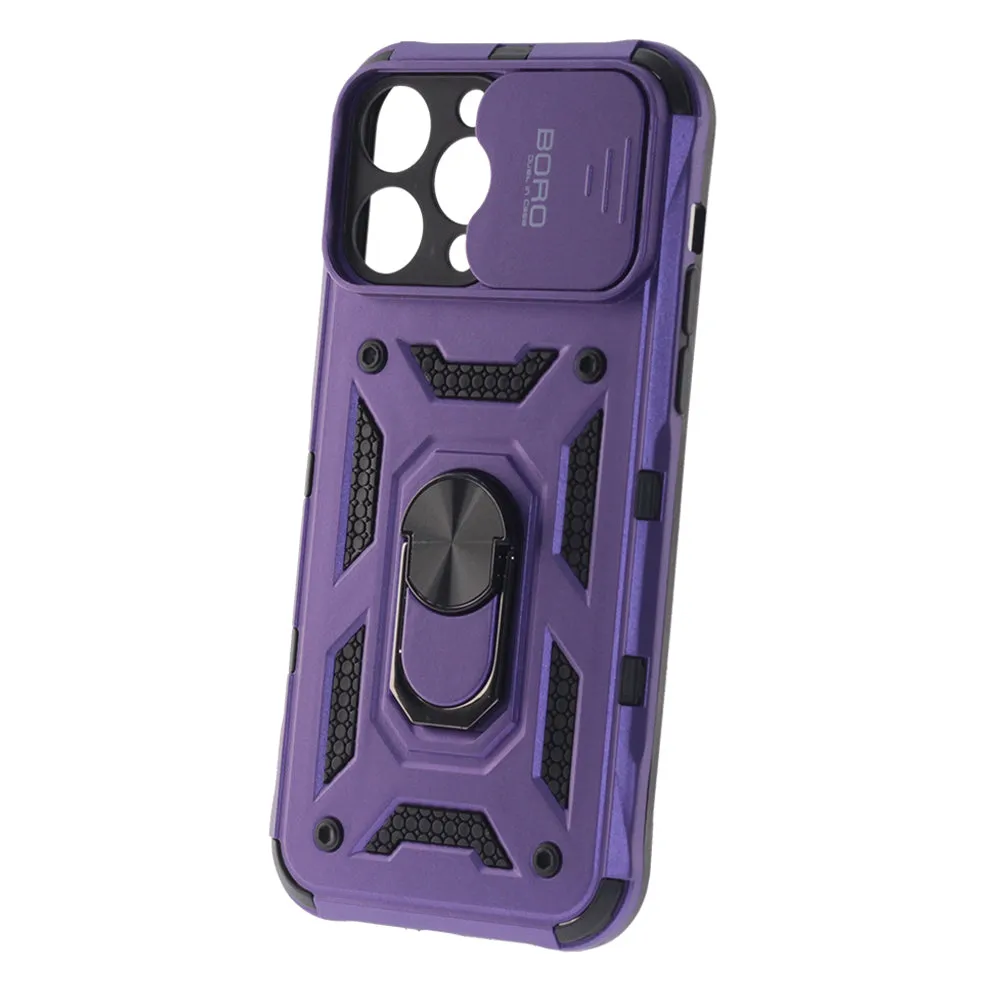 Apple iPhone 14 Pro Max, Ring Armor Case with Lens Cover, Color Purple