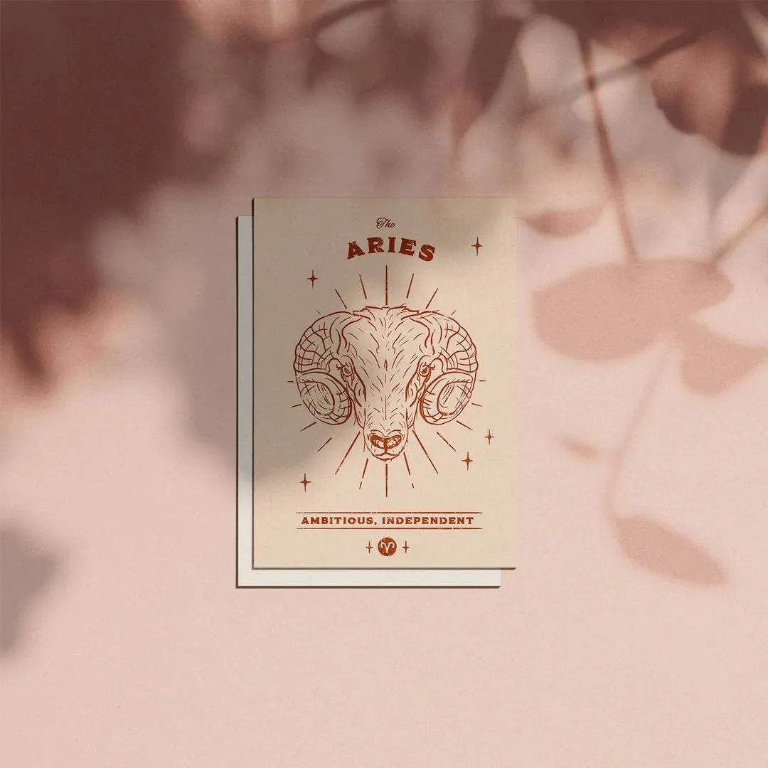 Aries Zodiac Sign Birthday Card