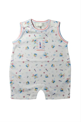 Baby Boy's Nautical Bear Print Romper