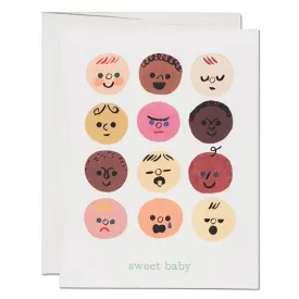 Baby Faces Baby Greetings Card by Red Cap Cards