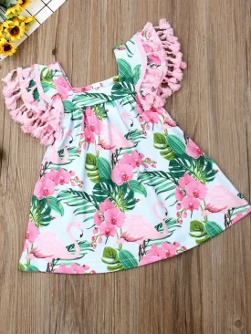 Baby Pink Flamingo Dress