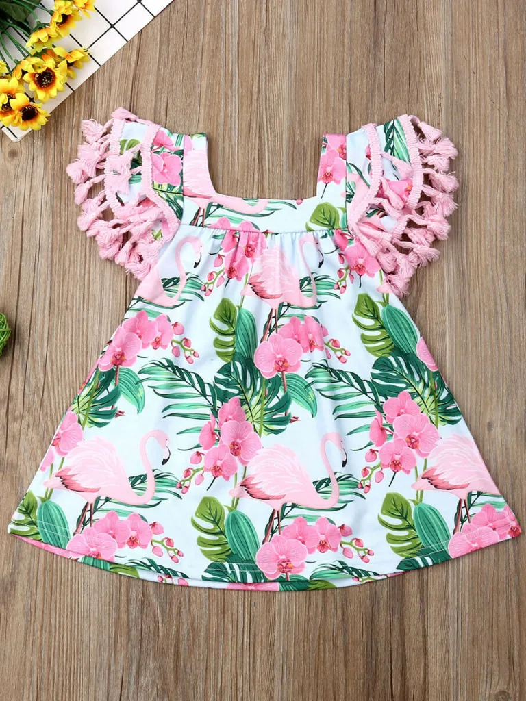 Baby Pink Flamingo Dress