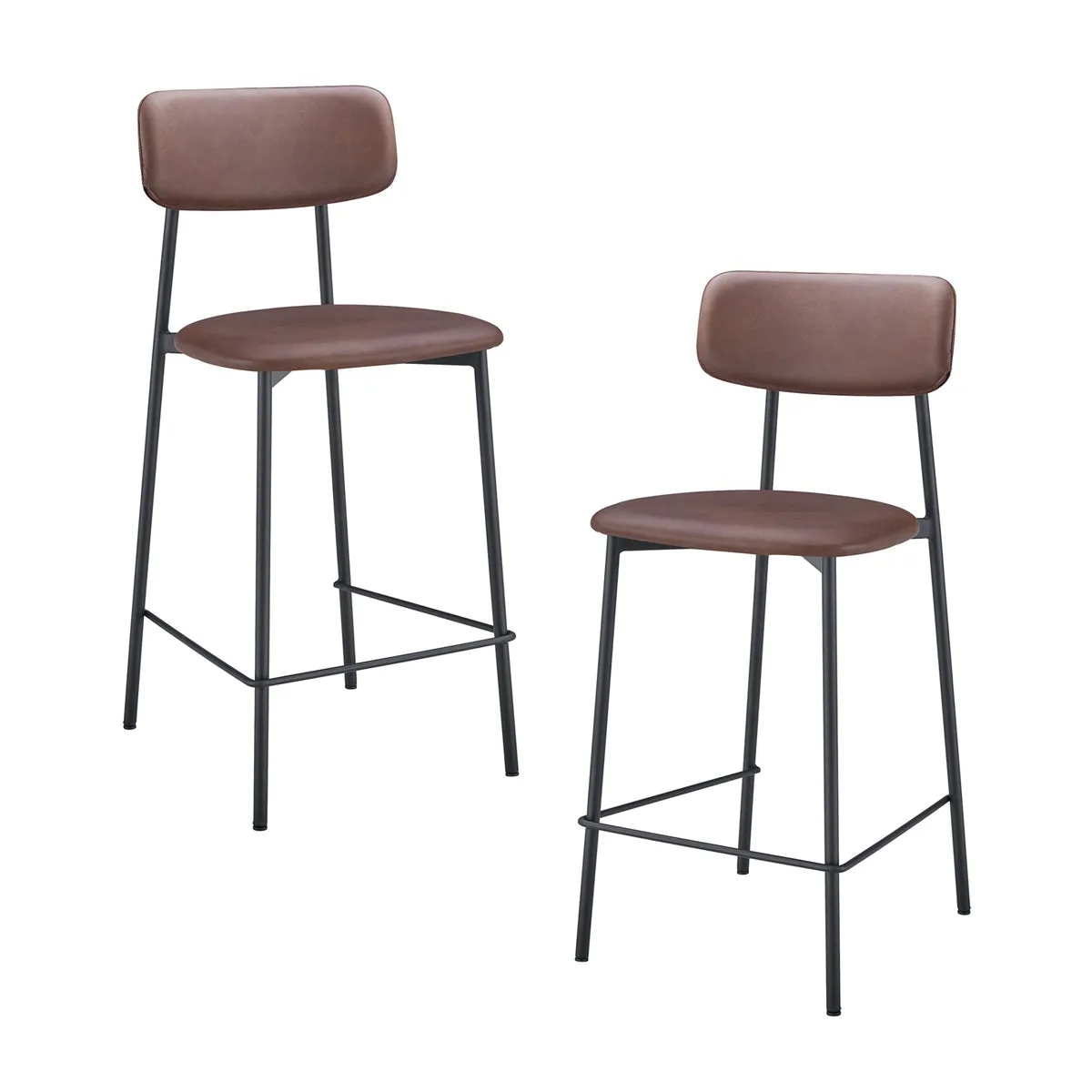 Bailey Leatherette Bar Stool (Set of 2)