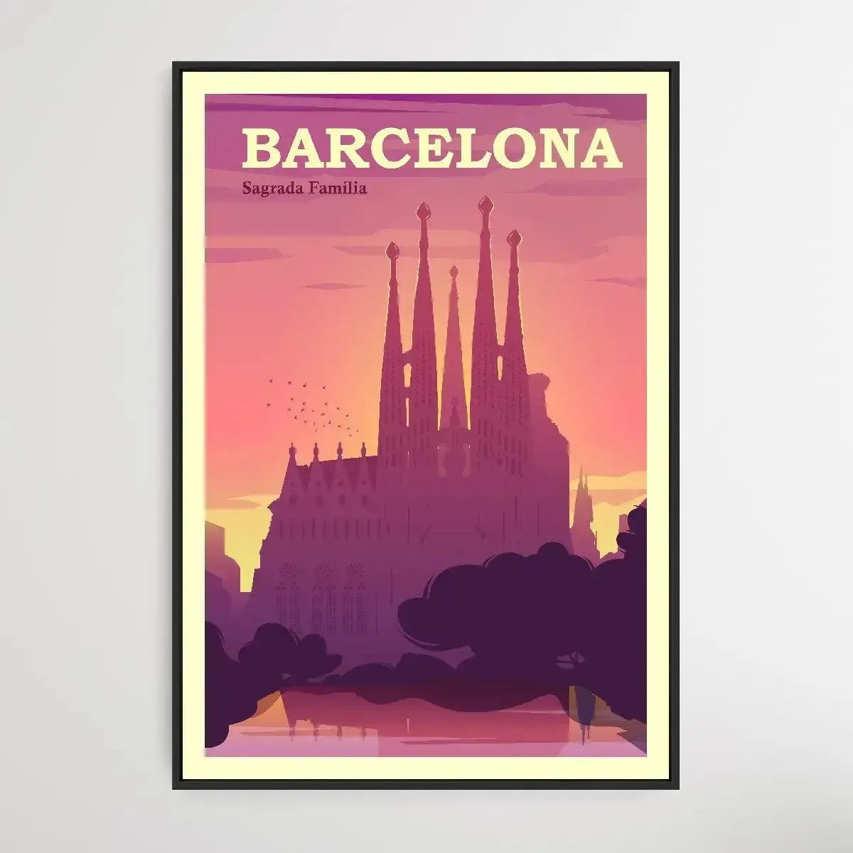 Barcelona - Vintage Style Travel Print