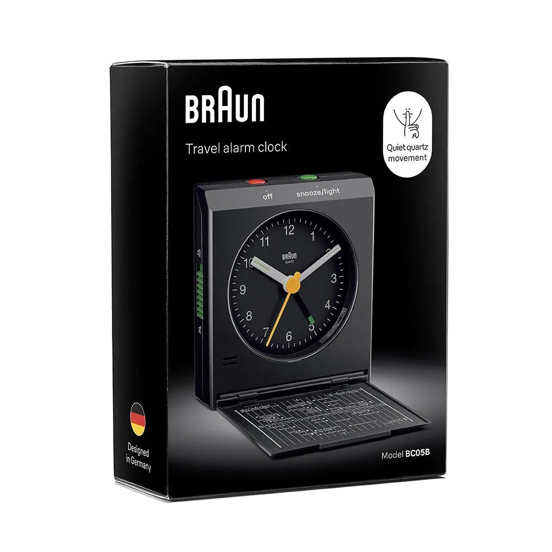 BC05 Braun travel analogue alarm clock - black