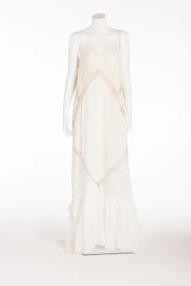 BCBG Maxazaria Runway - "Keylene" Long White Spaghetti Strap Maxi Dress - M