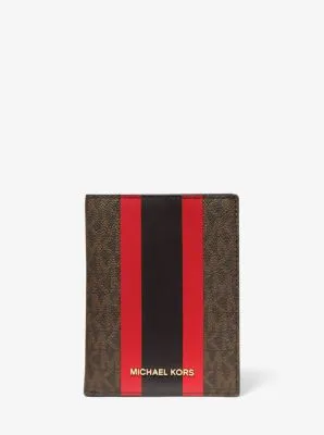 Bedford Travel Medium Logo Stripe Passport Wallet