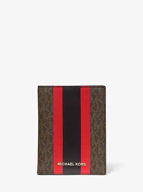 Bedford Travel Medium Logo Stripe Passport Wallet