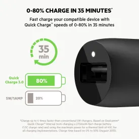 Belkin 18W Quick Charge USB Car Charger - CCA002btBK