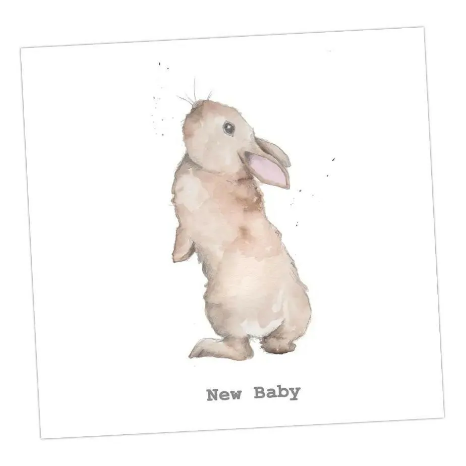 Bertie Bunny's Whiskers New Baby Card