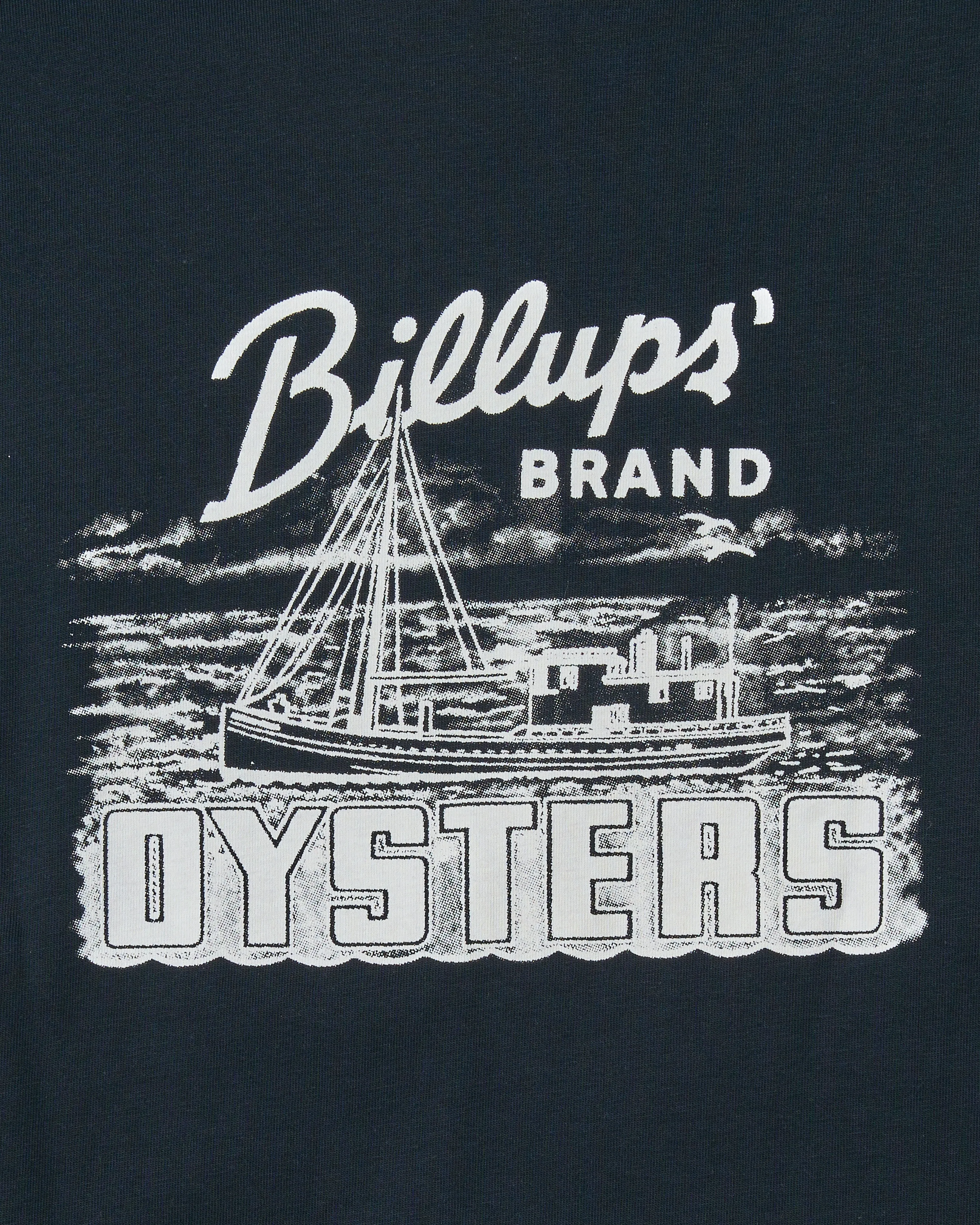 Billups Oysters Tee in Navy