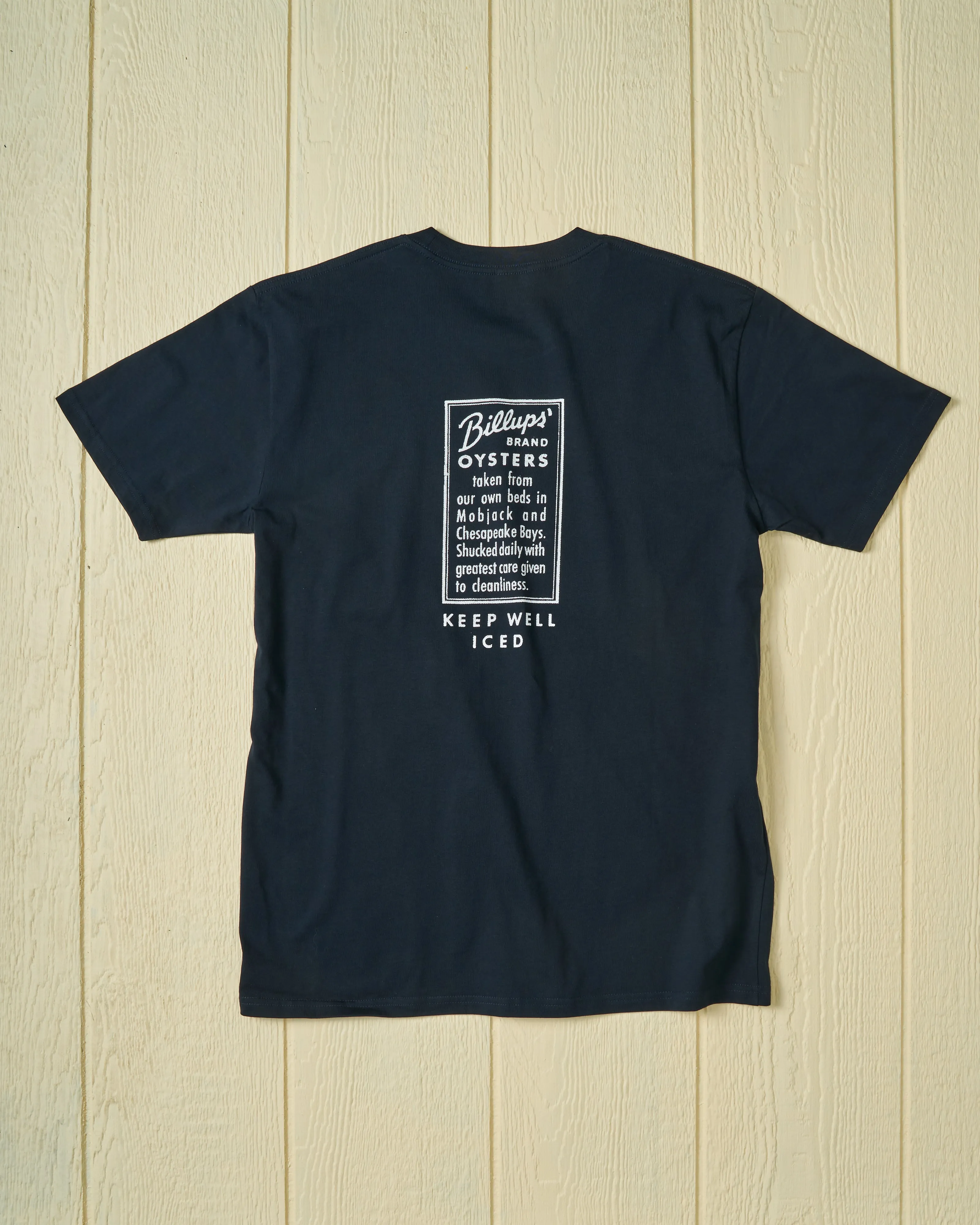 Billups Oysters Tee in Navy