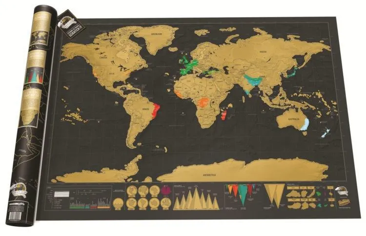 Black & Gold Creative Travel Map