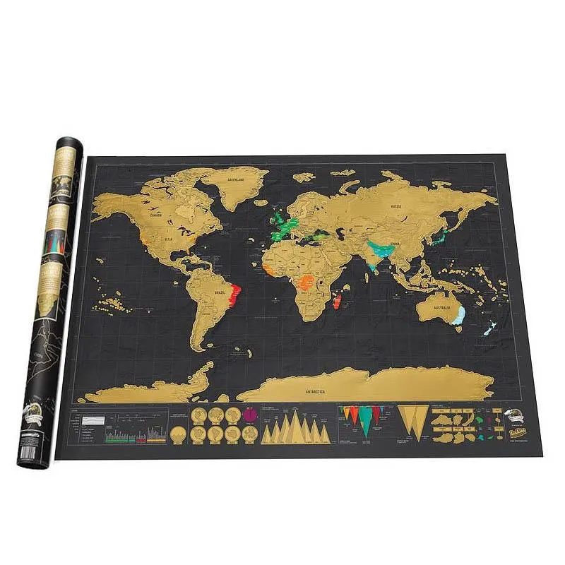 Black & Gold Creative Travel Map