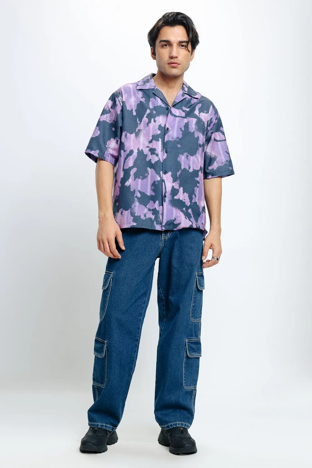 Black Currant Print Men's Resort Shirt