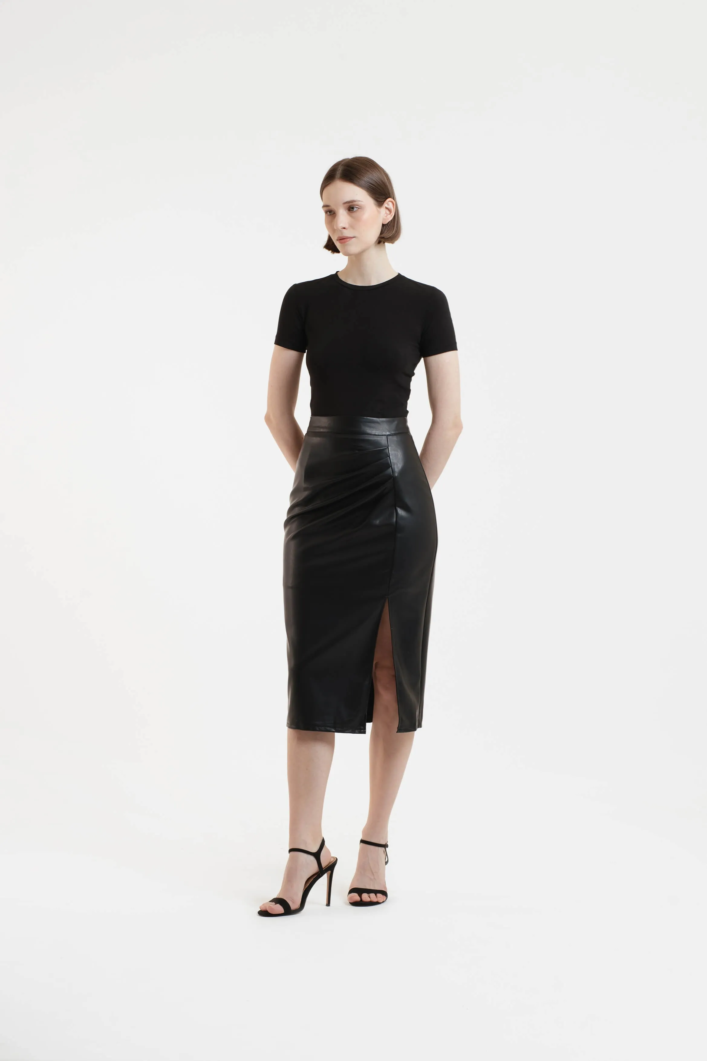 Black Leatherette Skirt