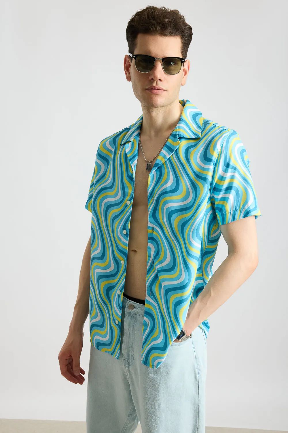 Blue Spiral Men's Resort Shirt