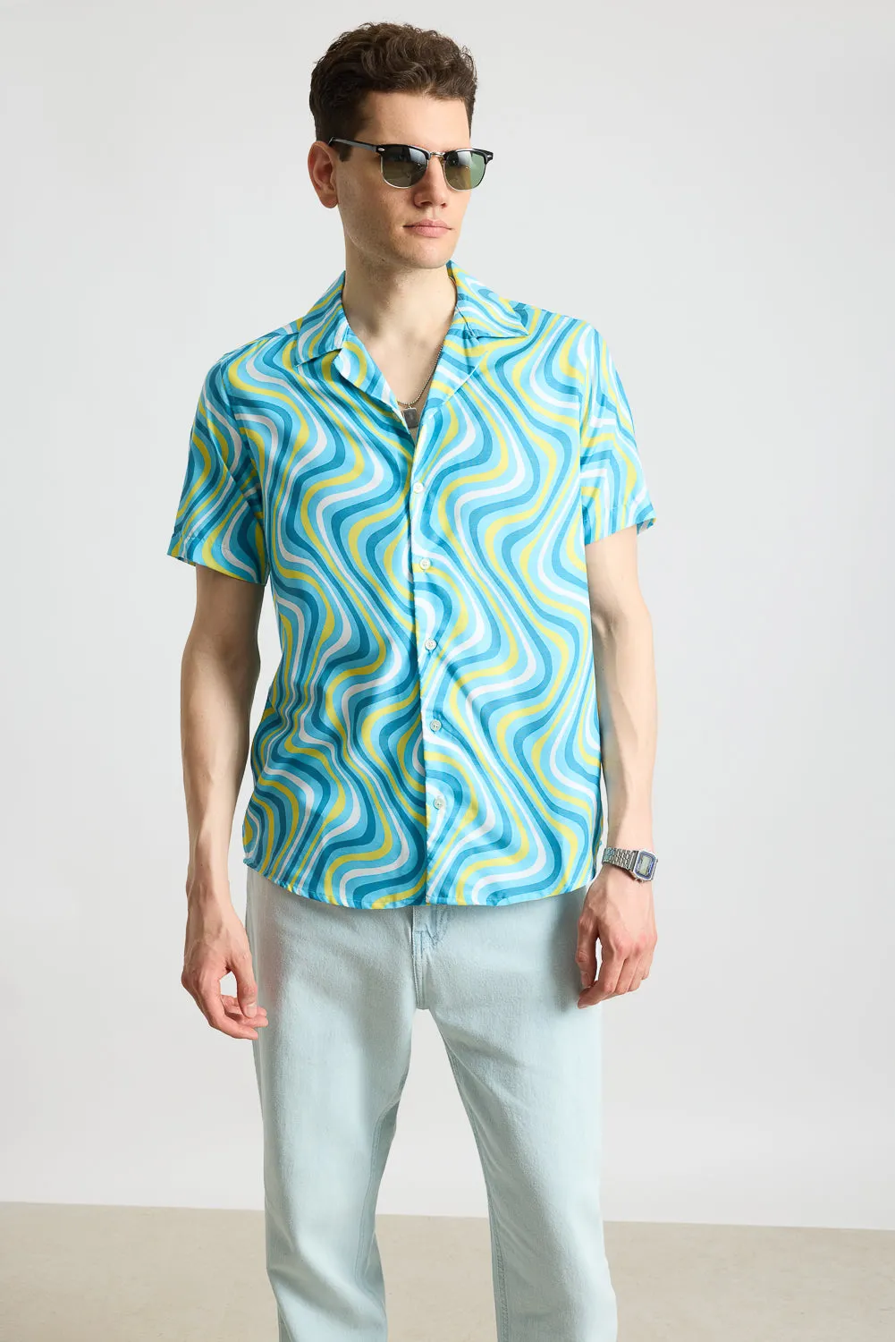 Blue Spiral Men's Resort Shirt