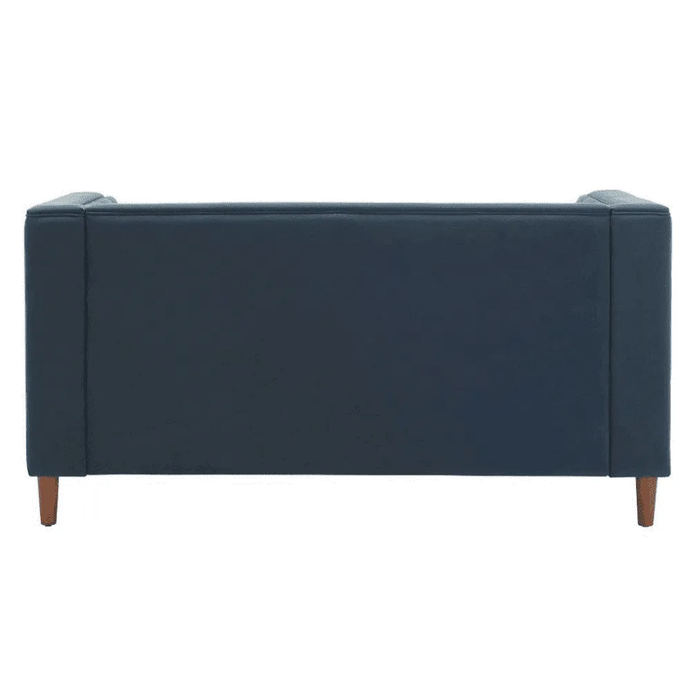 Brew Tuxedo Faux Leatherette Sofa with Accent Pillows