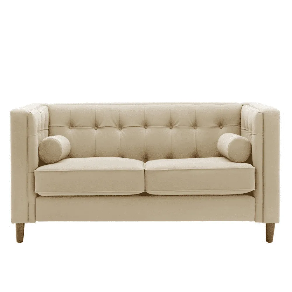 Brew Tuxedo Faux Leatherette Sofa with Accent Pillows