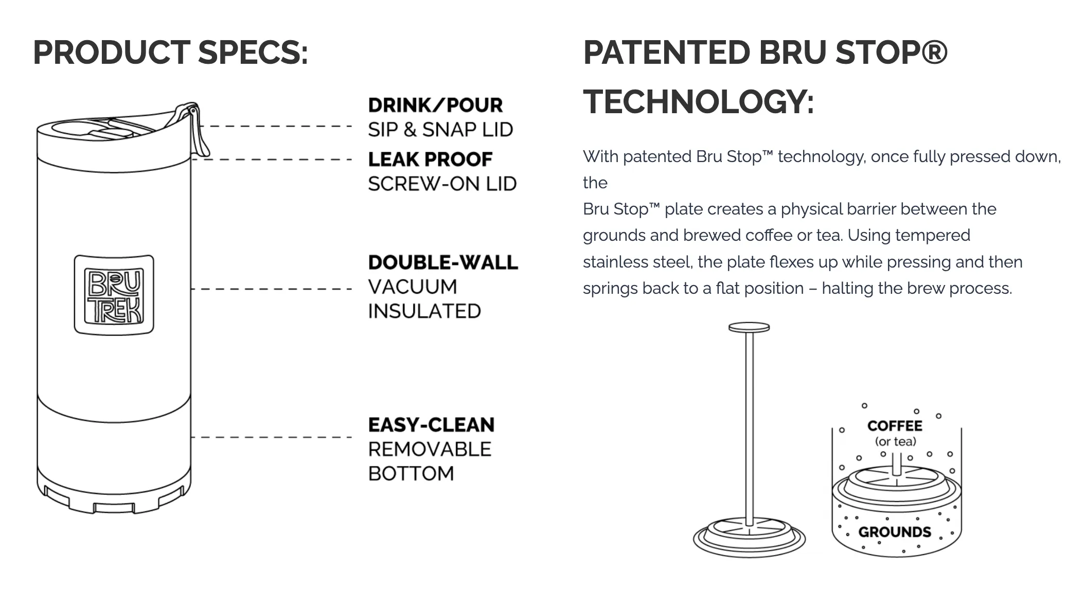 BruTrek OVRLNDR® Travel Press - 24 oz.