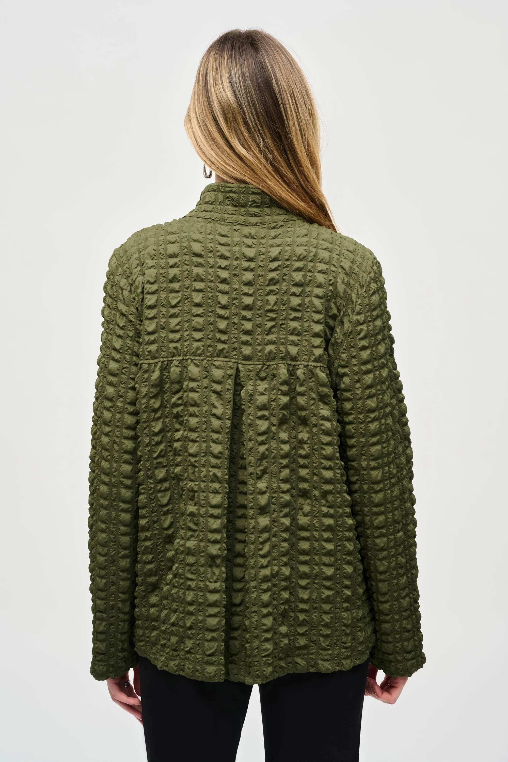 Bubble Jacquard Mock Collar Jacket