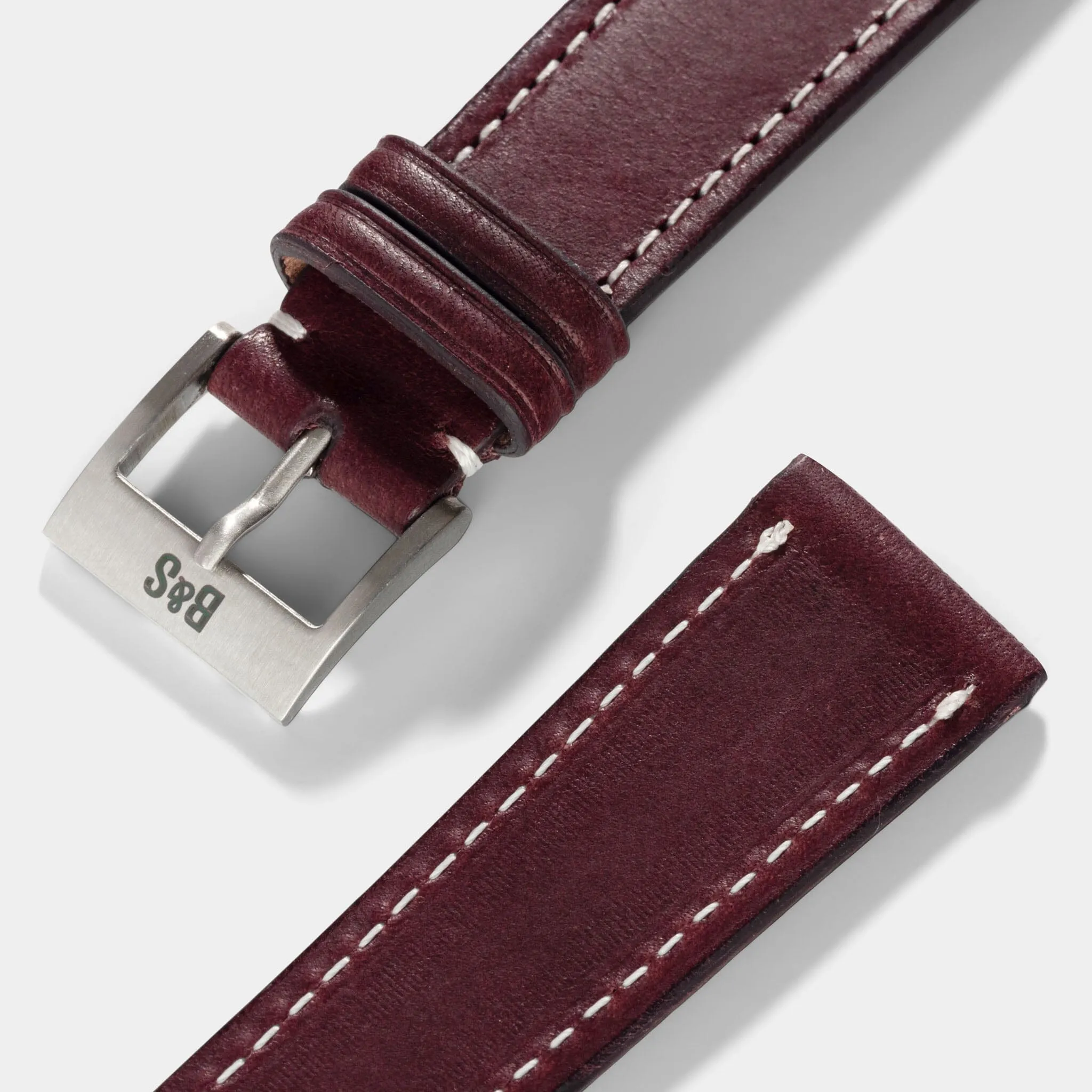 Burgundy Red Leather Watch Strap