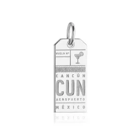 Cancun Mexico CUN Luggage Tag Charm Silver