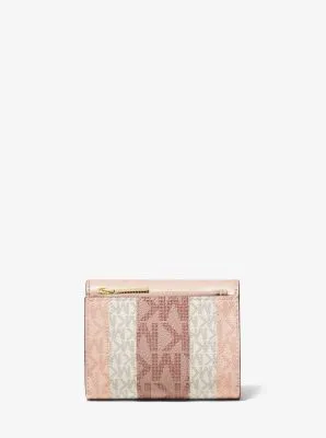 Carmen Medium Color-Block Logo Tri-Fold Wallet