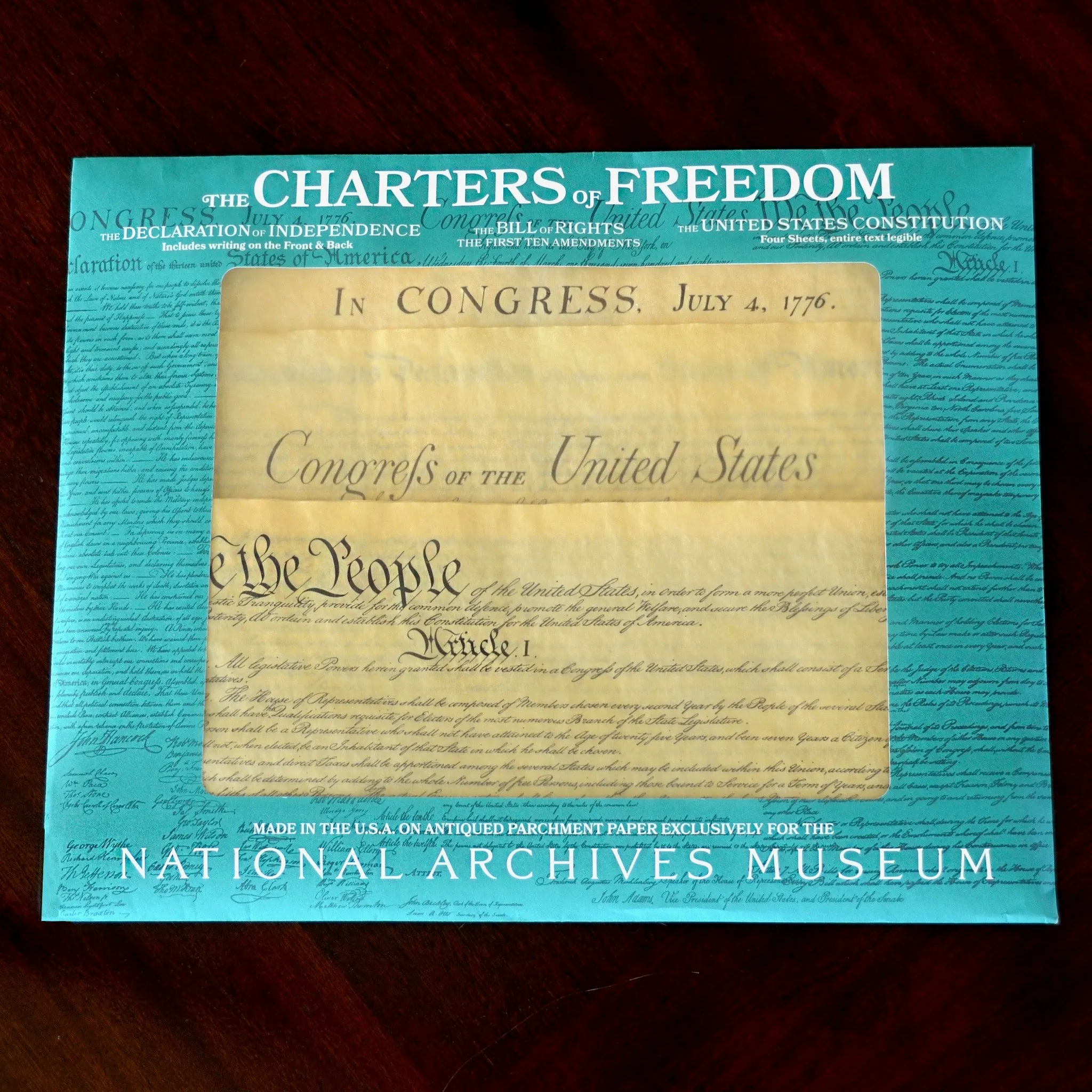 Charters of Freedom Bundle with Four-page U.S. Constitution in Envelope