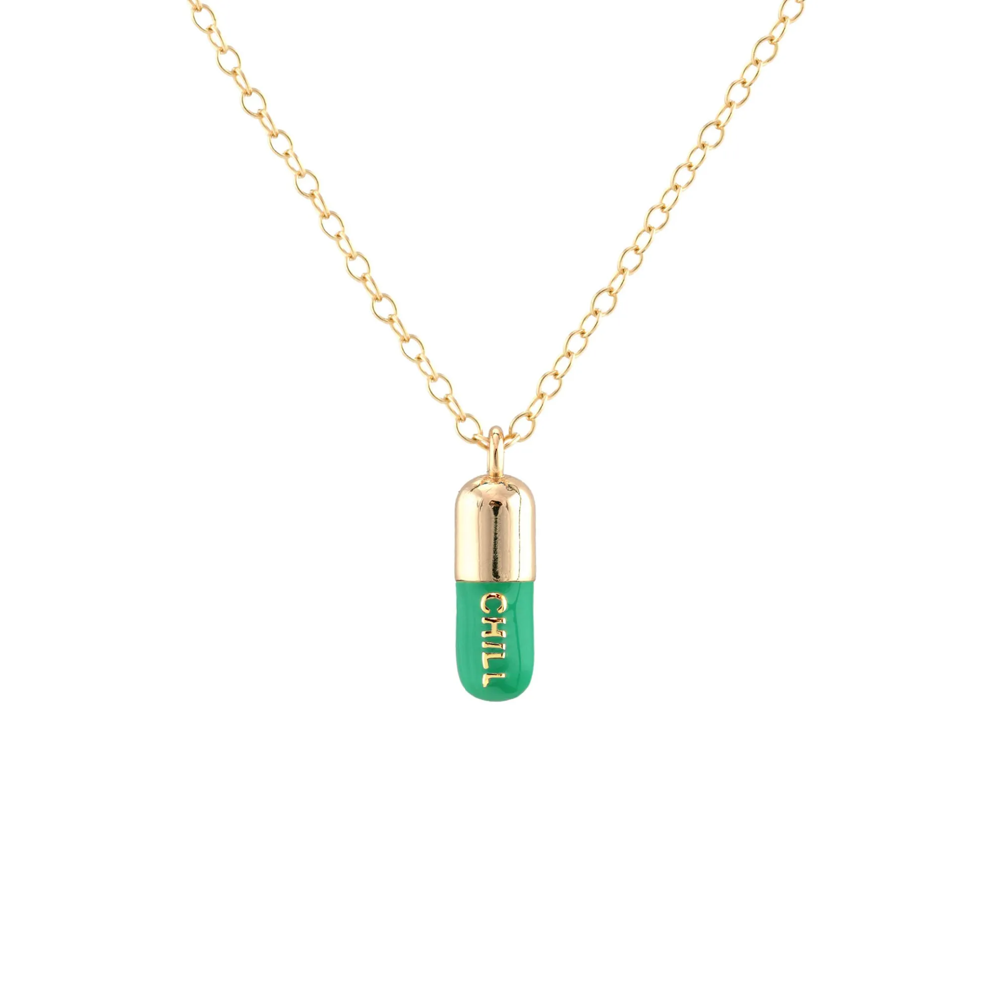 Chill Pill Enamel Necklace