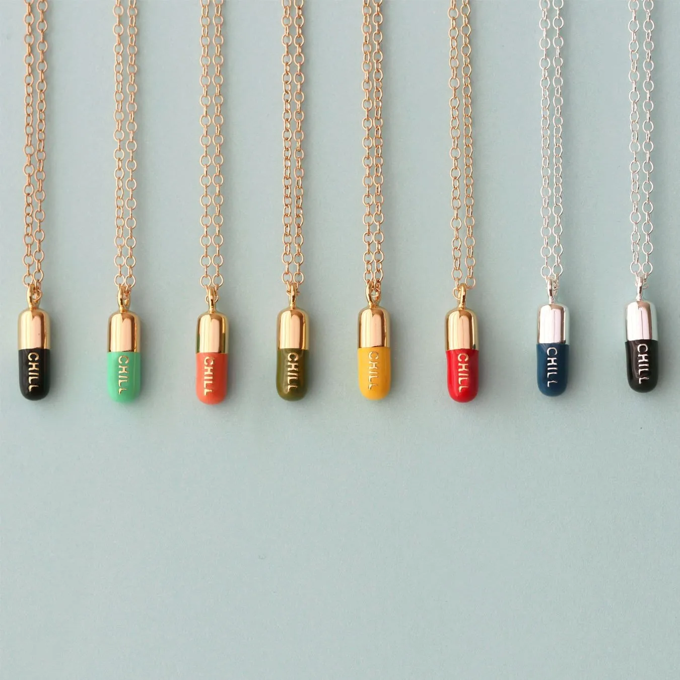 Chill Pill Enamel Necklace