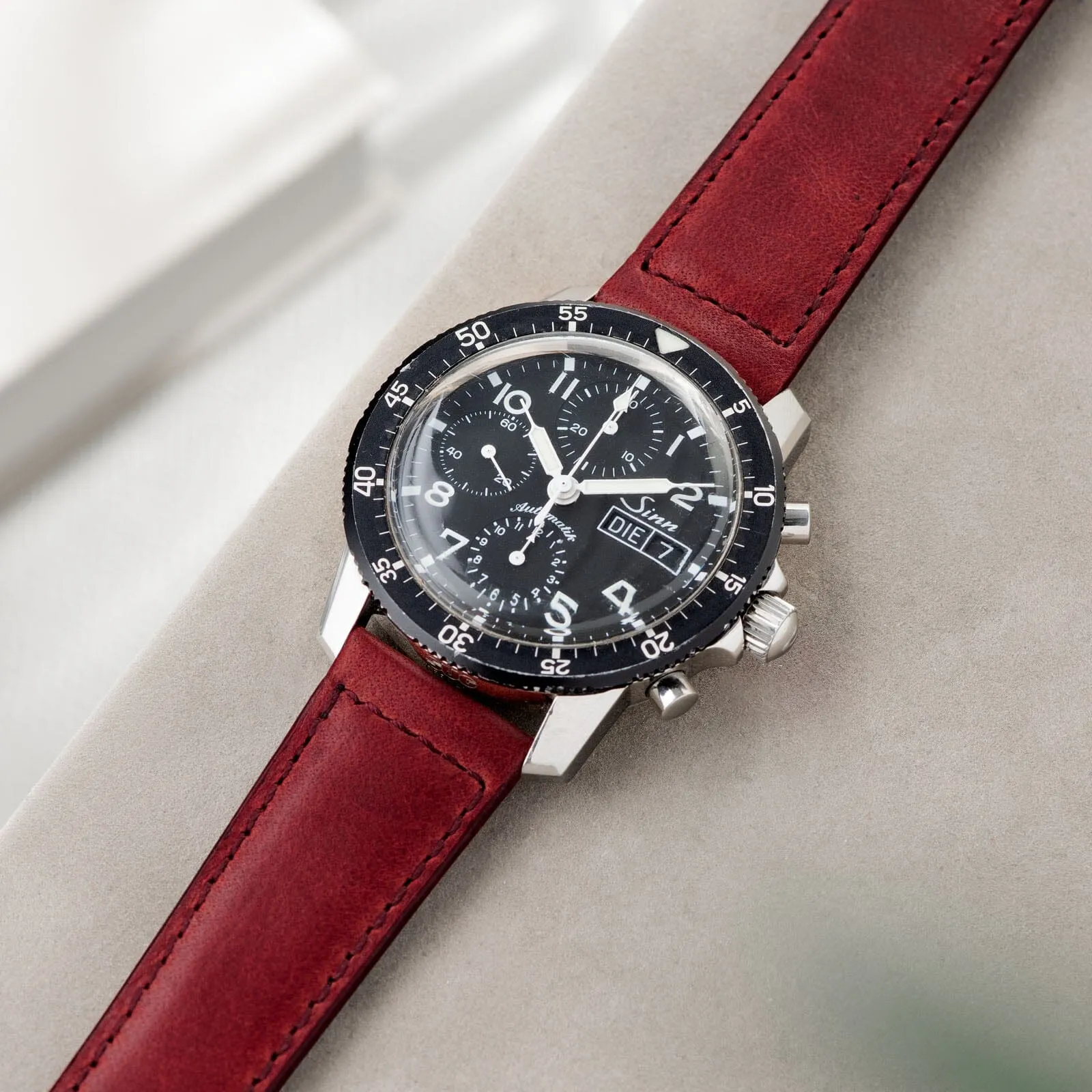 Chimney Red Leather Watch Strap