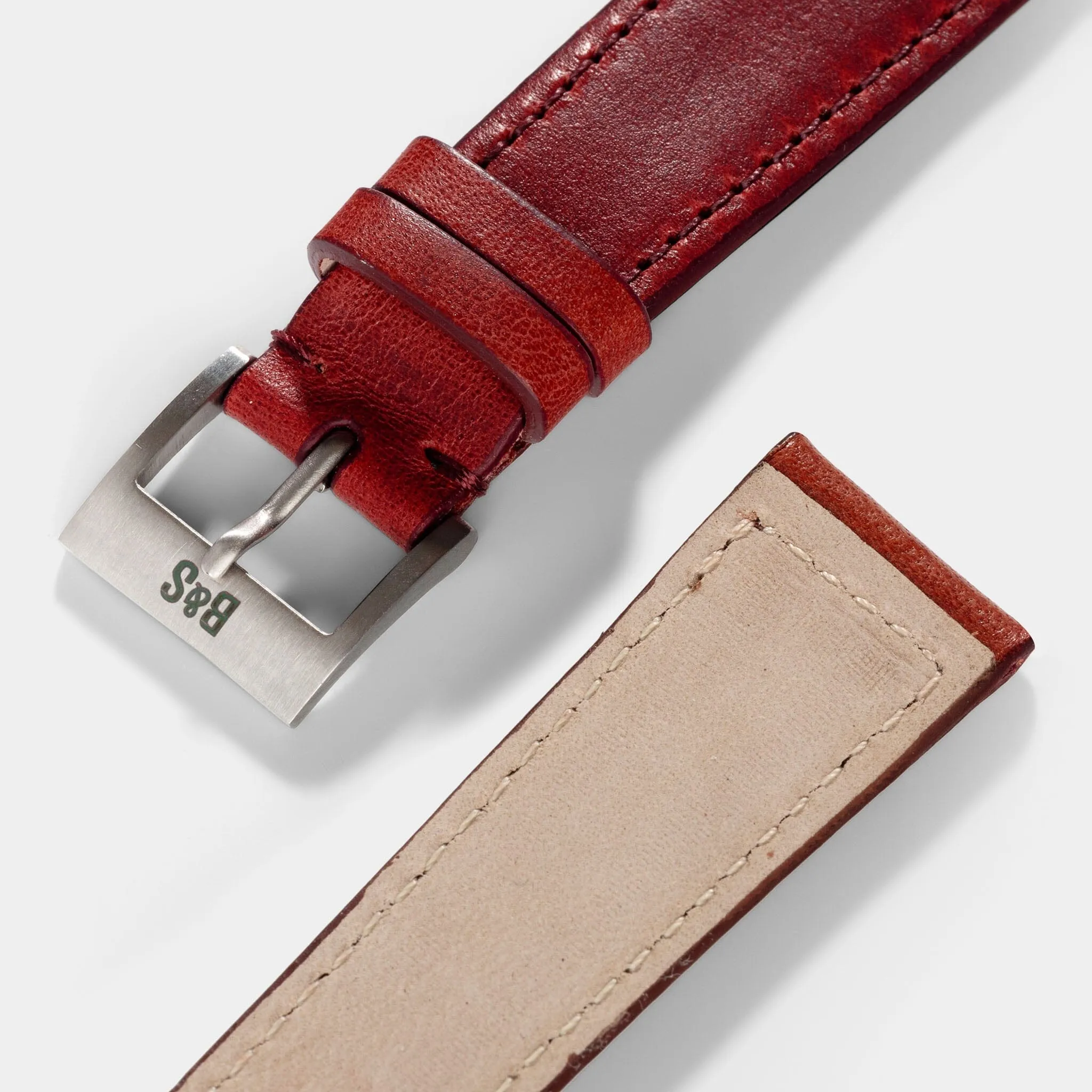 Chimney Red Leather Watch Strap