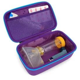 Copy of CASEMATIX Travel Case Fits Asthma Inhaler Spacer with Mask Attached, Inhaler Holder Holds Spacer and Accessories, Includes Purple Asthma Case Only