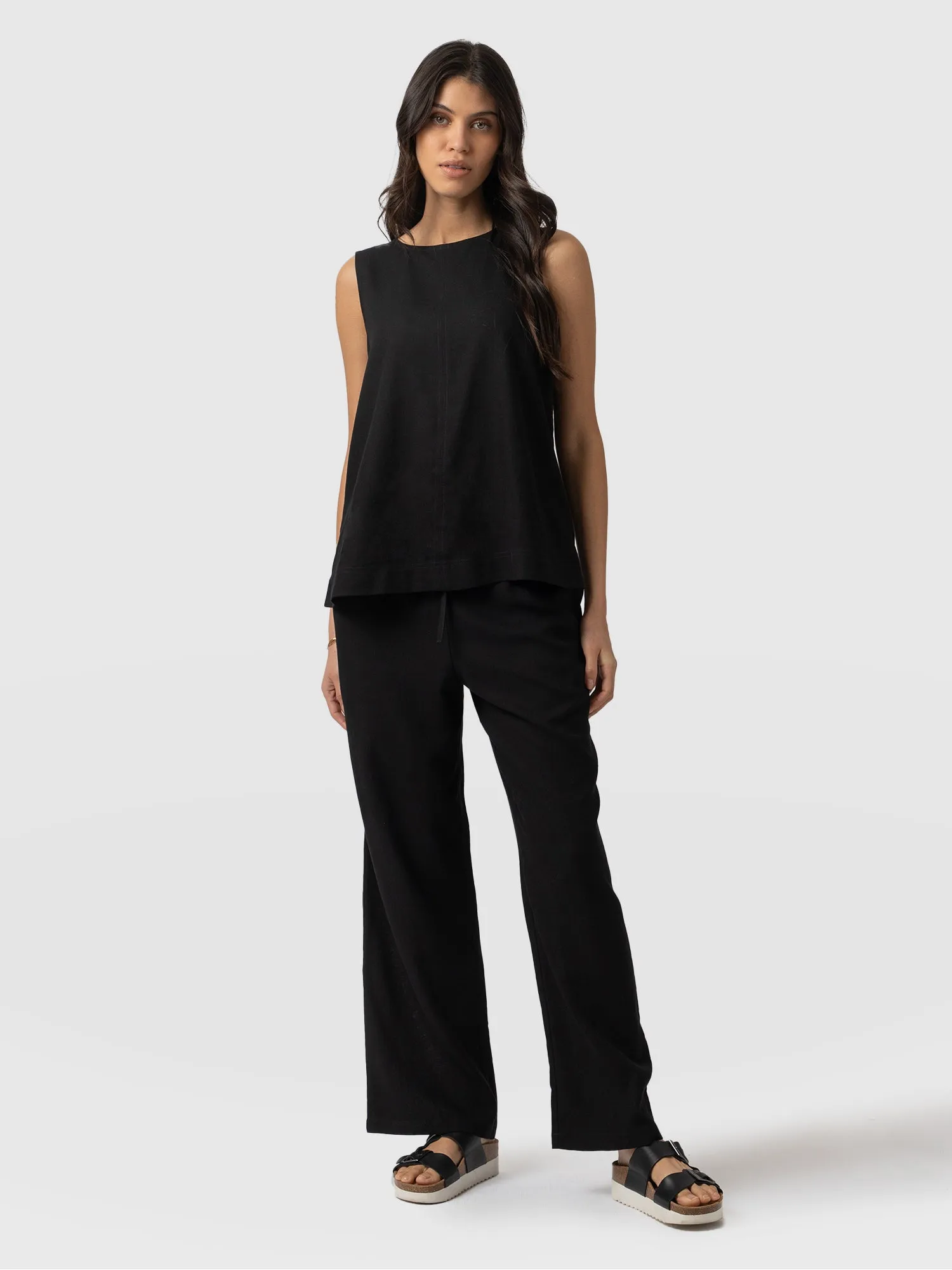 Corinne Linen Pant - Black